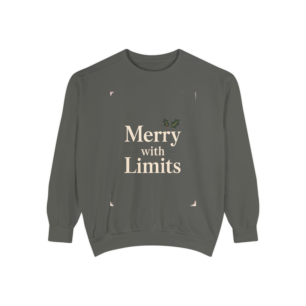 Busy Adult Christmas Sweatshirt, Merry With Limits Crewneck, Funny Christmas Gift For Tired Adults, Sarcastic Holiday Sweater, Dry Humor Xm…