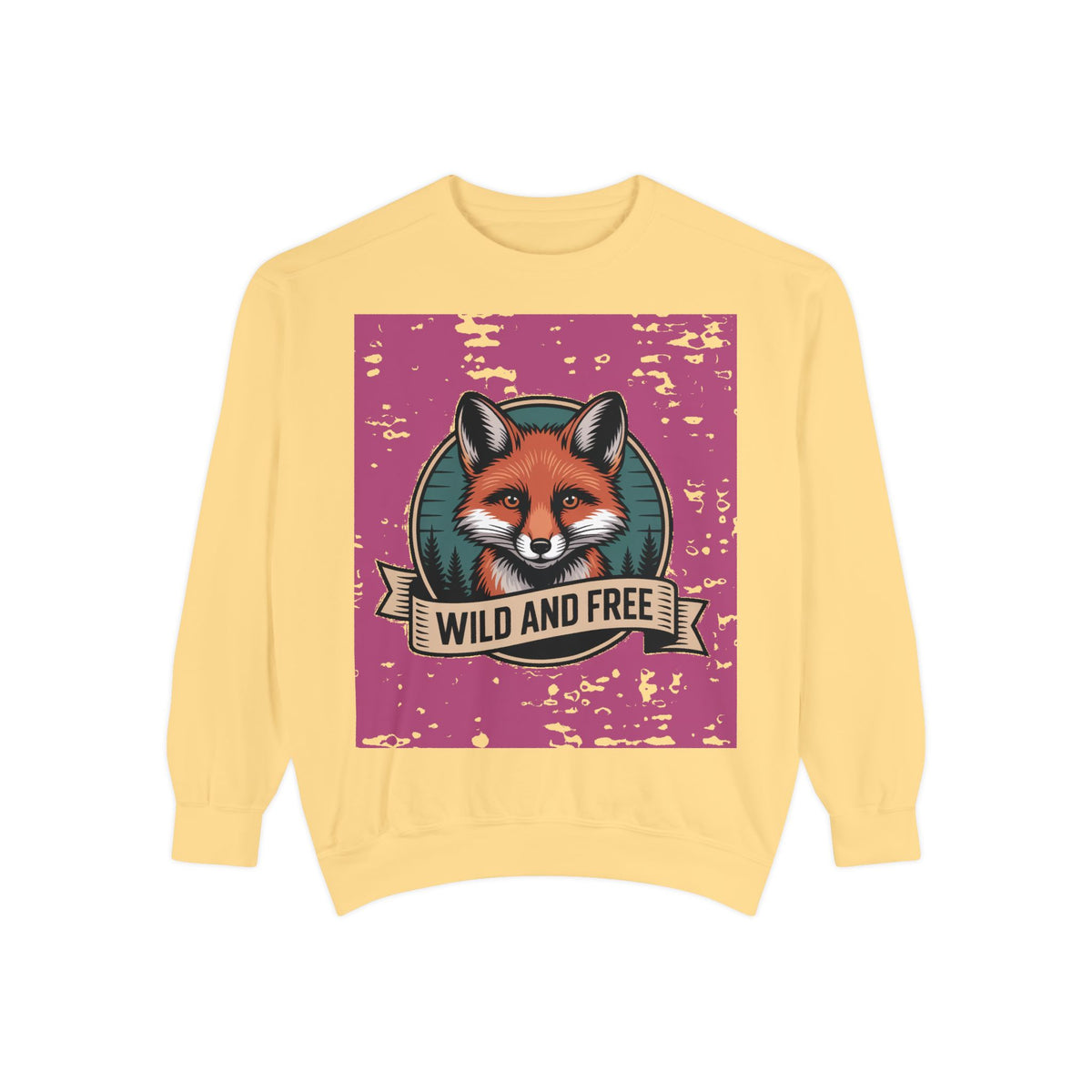 Retro Fox Badge Sweatshirt, Vintage Wildlife Crewneck, Wild and Free Outdoor Sweatshirt, Fox Lover Gift