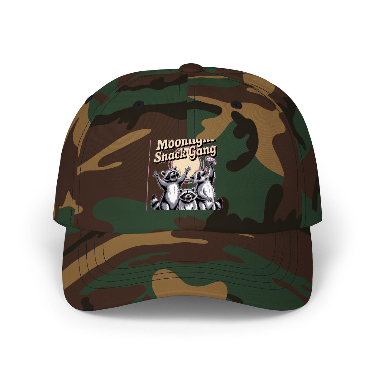 Retro Raccoon Dad Cap, Moonlight Snack Gang Embroidered Hat, Funny Vintage 90s Raccoon Trucker Cap, Unisex Animal Lover Gift