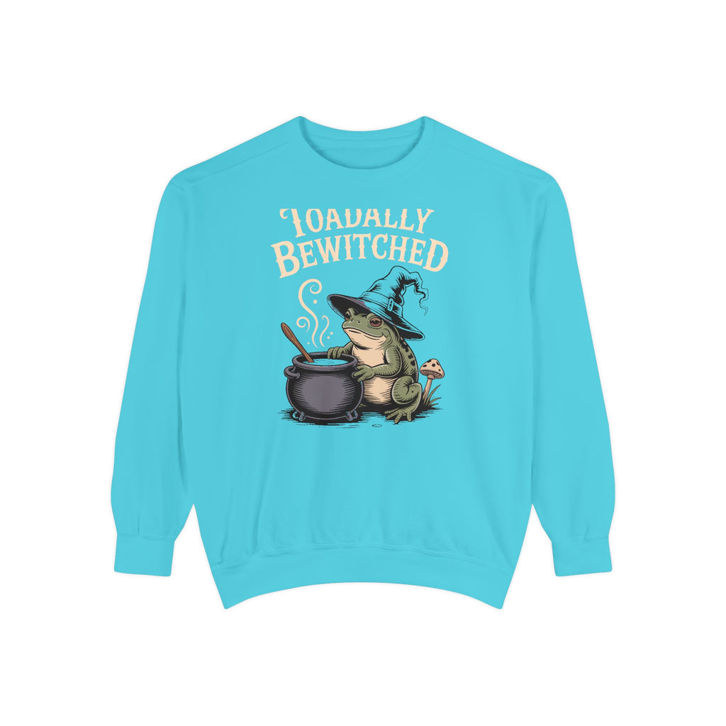Toadally Bewitched Sweatshirt, Funny Witch Toad Halloween Crewneck, Vintage Storybook Frog Witch Gift, Spooky Season Sweatshirt