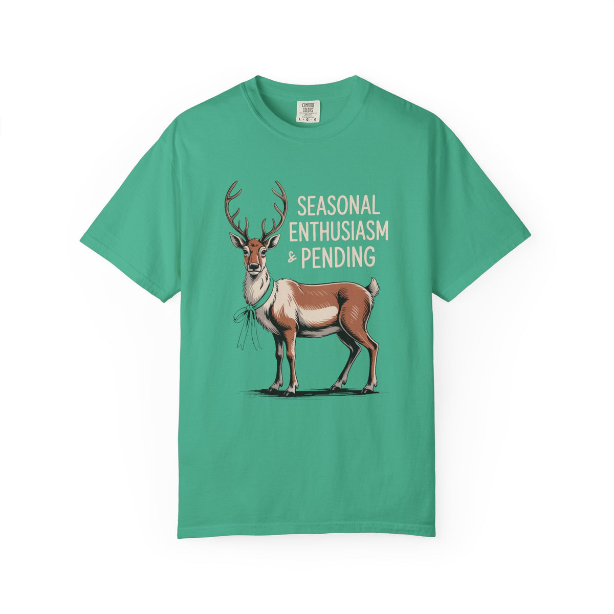 Funny Christmas Shirt for Adults, Seasonal Enthusiasm Pending Reindeer Tee, Deadpan Reindeer Christmas Gift, Sarcastic Holiday T-Shirt