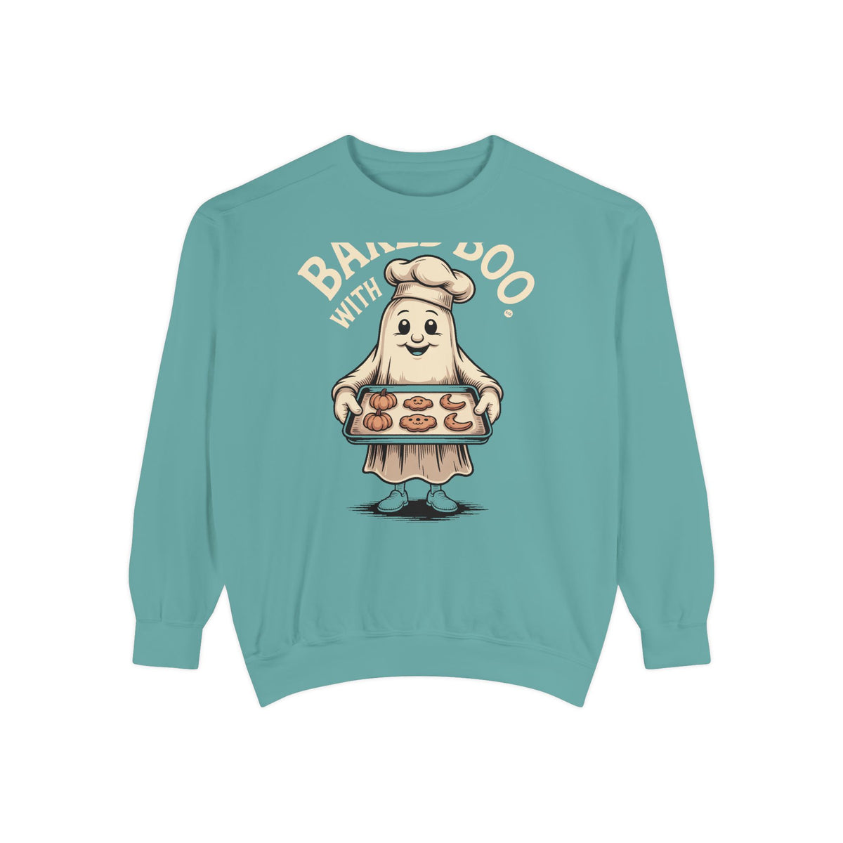Baked With Boo Ghost Sweatshirt, Halloween Baking Crewneck, Cute Ghost Cookie Shirt, Fall Bakery Gift, Spooky Season Sweatshirt