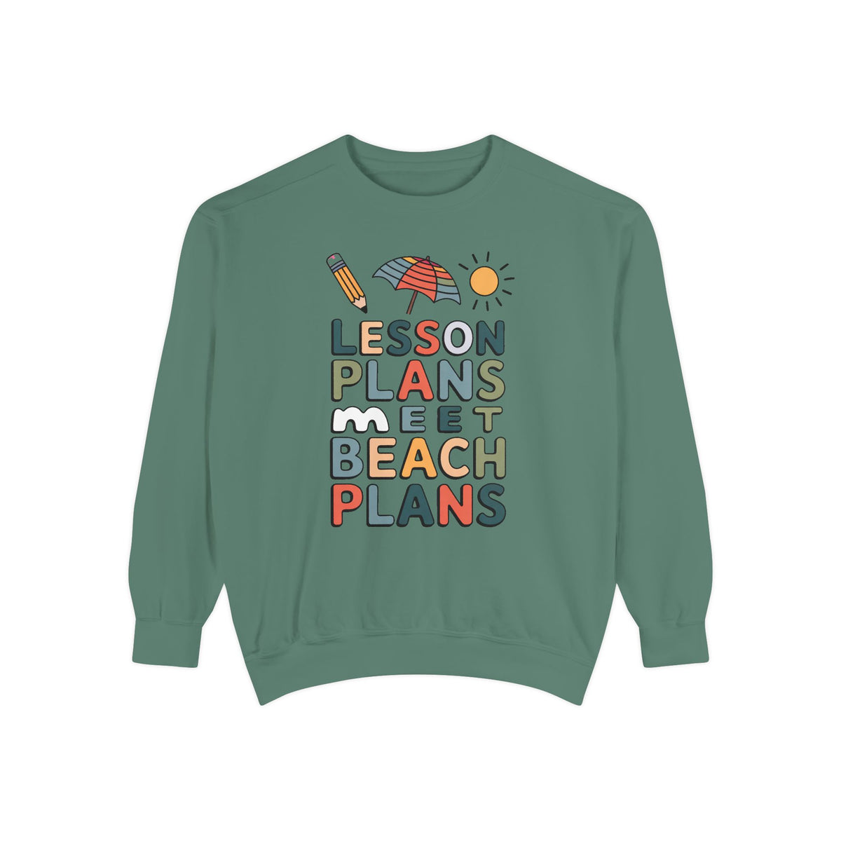Teacher Sweatshirt, Lesson Plans Meet Beach Plans, End of School Year Gift For Teacher, Summer Break Crewneck, Last Day of School Gift, Tea…
