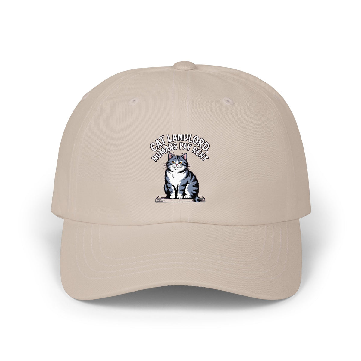 Cat Landlord Dad Cap, Funny Cat Hat, Humans Pay Rent Embroidered Cap, Cute Cat Lover Gift, Smug Cat Baseball Hat, Crazy Cat Person
