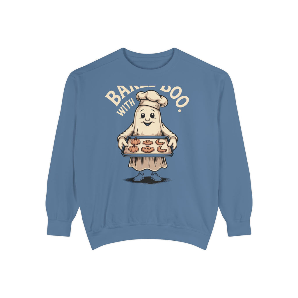 Baked With Boo Ghost Sweatshirt, Halloween Baking Crewneck, Cute Ghost Cookie Shirt, Fall Bakery Gift, Spooky Season Sweatshirt