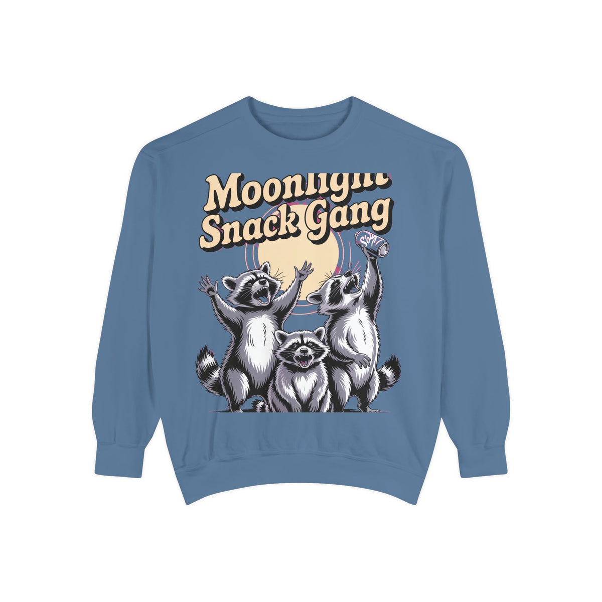 Retro Raccoon Sweatshirt, Moonlight Snack Gang Crewneck, Vintage 90s Raccoon Graphic Pullover, Funny Trash Panda Gift