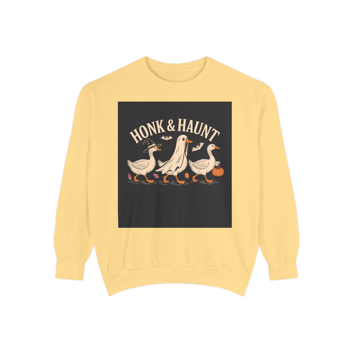 Honk & Haunt Geese Sweatshirt, Funny Halloween Goose Crewneck, Vintage Spooky Season Sweatshirt, Bird Lover Halloween Gift