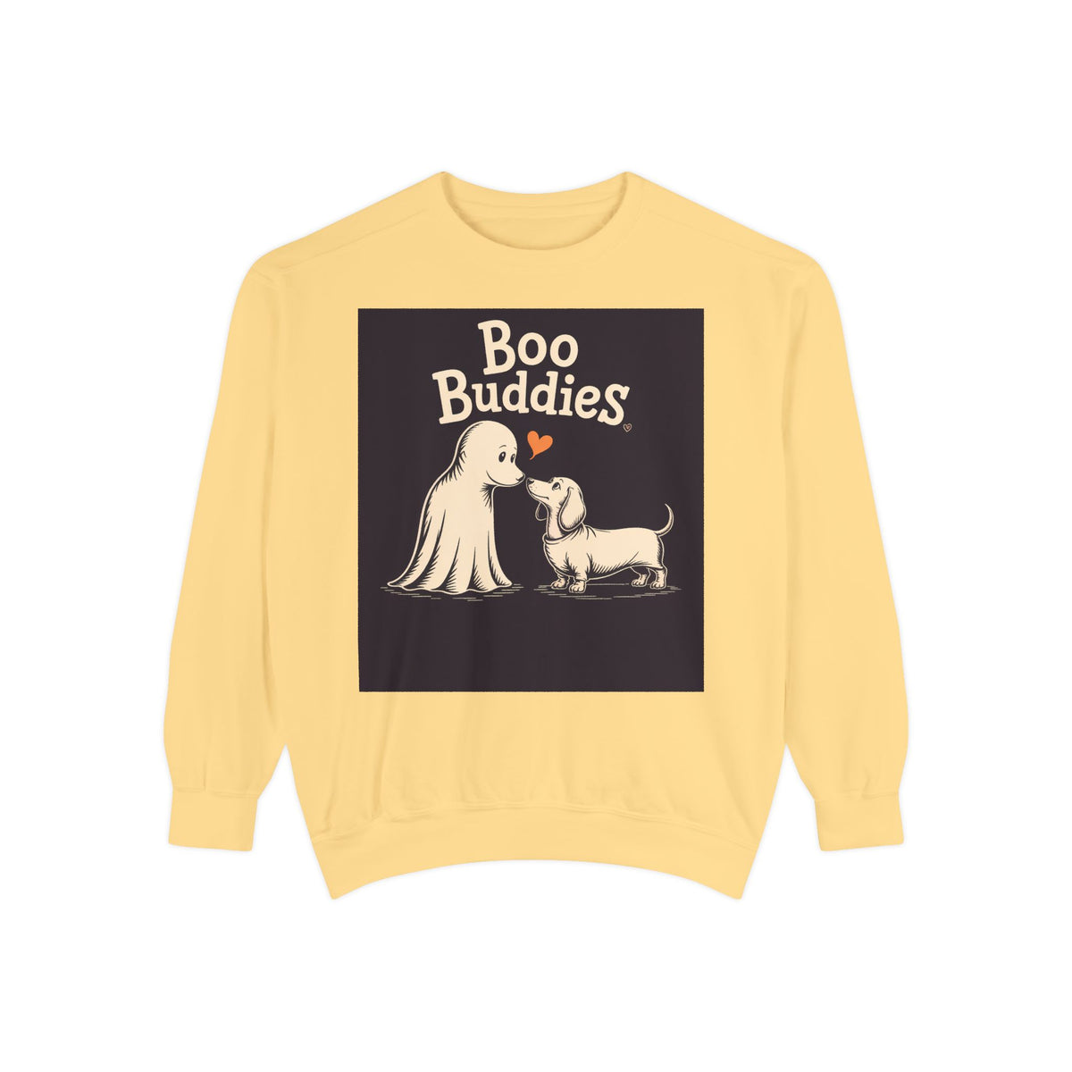 Boo Buddies Dog And Ghost Sweatshirt, Cute Dachshund Halloween Crewneck, Funny Ghost Dog Lover Halloween Gift