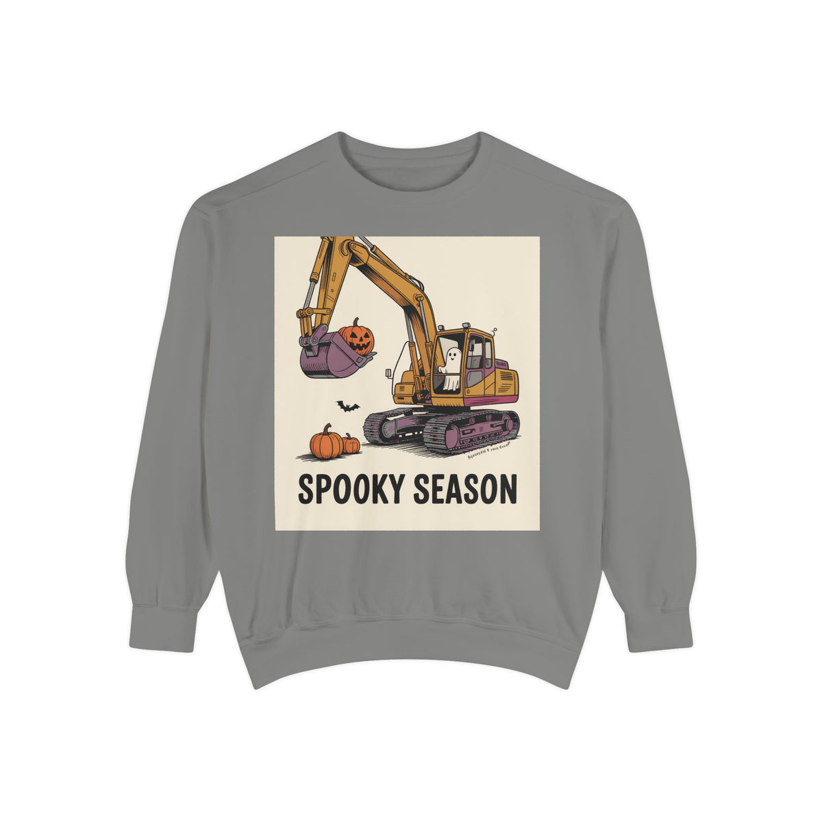 Digging The Spooky Season Excavator Sweatshirt, Funny Halloween Crewneck, Construction Ghost Pumpkin Shirt, Halloween Gift for Him