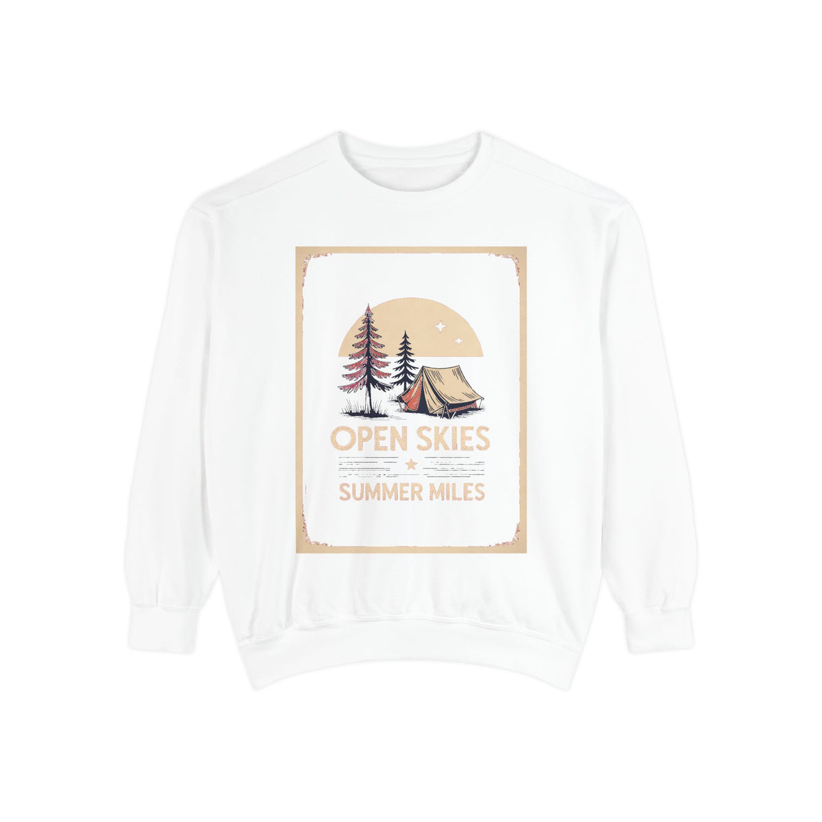 Camping Sweatshirt, Fourth of July Gift, Open Skies Summer Miles Crewneck, 4th of July Camping Tee, Patriotic Outdoor Sweatshirt, Camper Gi…