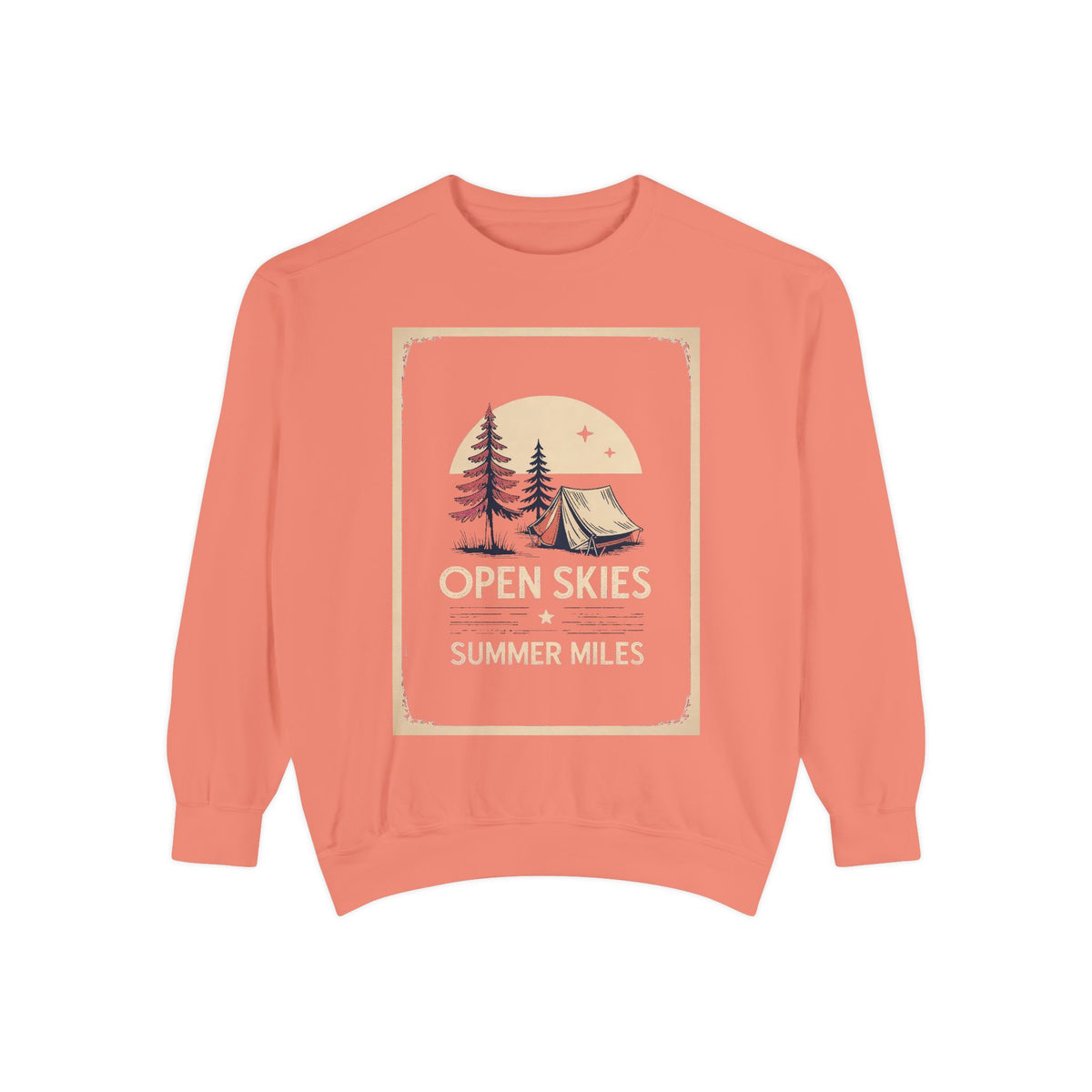 Camping Sweatshirt, Fourth of July Gift, Open Skies Summer Miles Crewneck, 4th of July Camping Tee, Patriotic Outdoor Sweatshirt, Camper Gi…