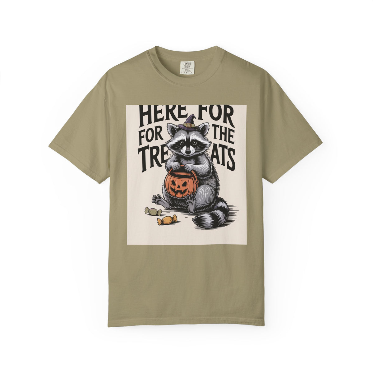 Here For The Treats Raccoon Shirt, Funny Halloween T-Shirt, Vintage Trick Or Treat Tee, Spooky Season Raccoon Gift