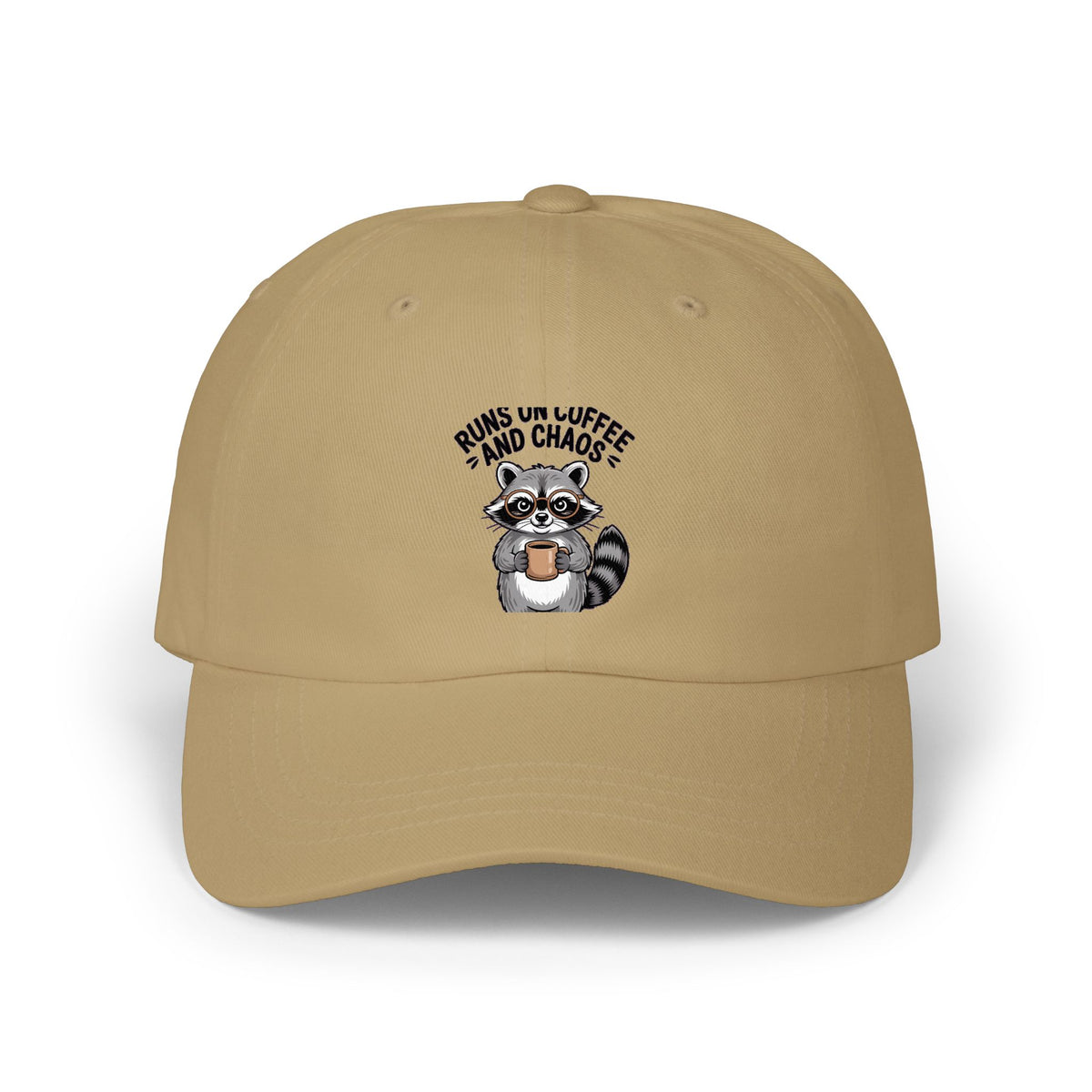 Nurse Raccoon Energy Dad Hat, Funny Coffee Lover Cap, Runs on Coffee and Chaos Embroidered Hat, Nurse Gift Cap, Raccoon Lover Gift