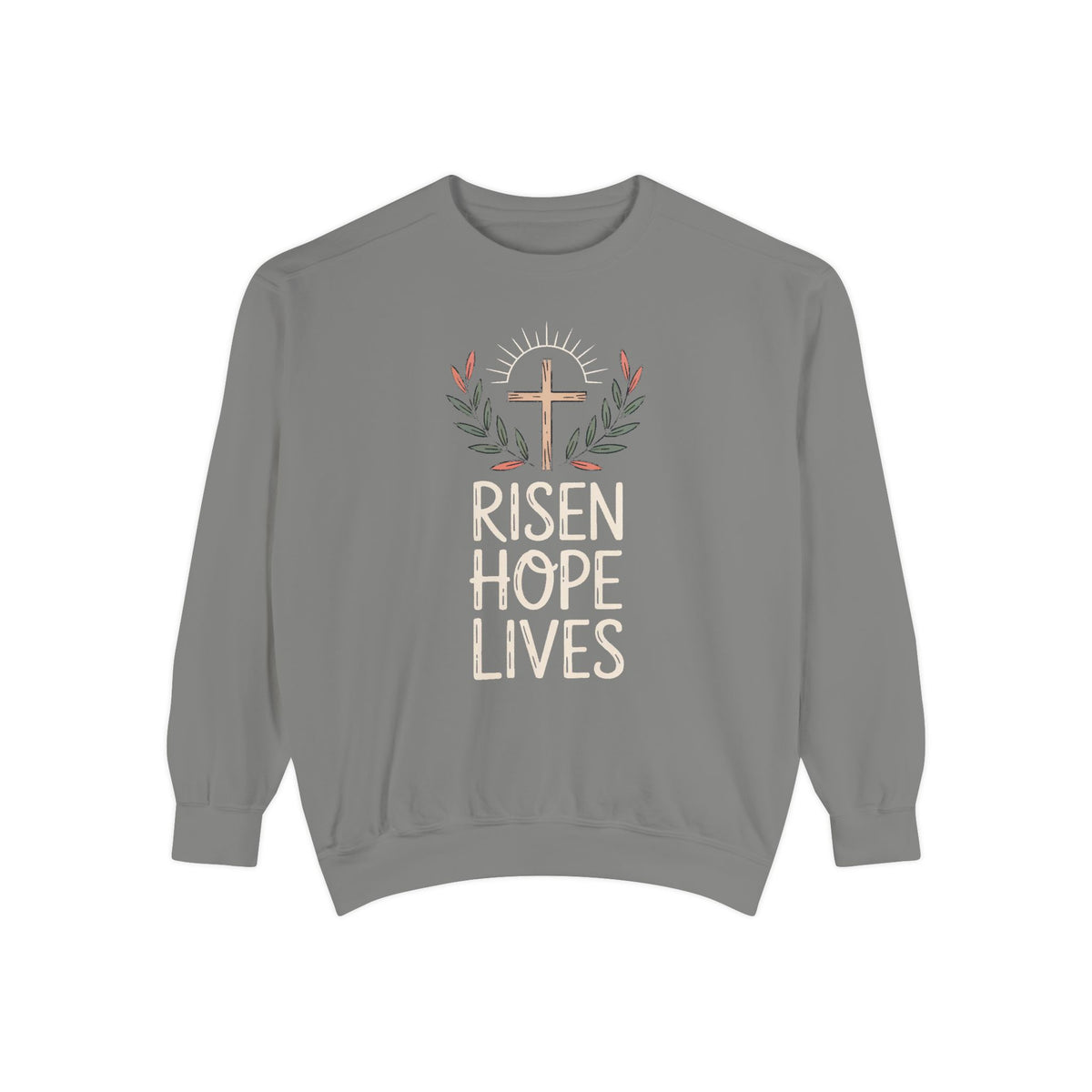 Christian Easter Sweatshirt, Risen Hope Lives Crewneck, He Is Risen Gift, Religious Easter Crewneck, Faith Based Easter Gift, Cross Sweatsh…