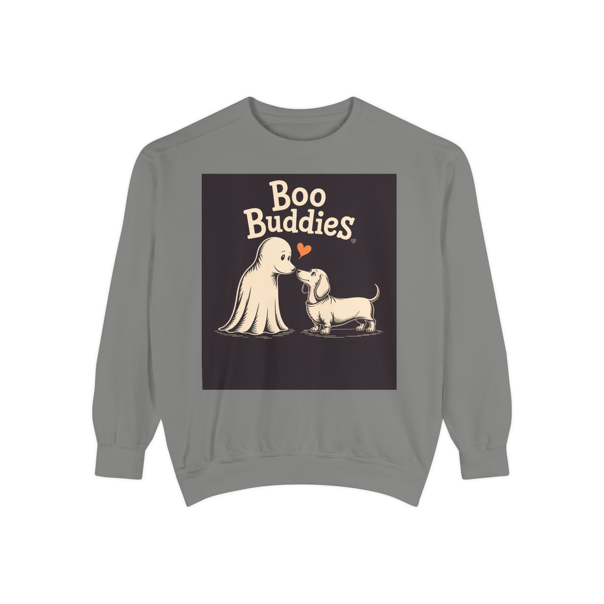 Boo Buddies Dog And Ghost Sweatshirt, Cute Dachshund Halloween Crewneck, Funny Ghost Dog Lover Halloween Gift