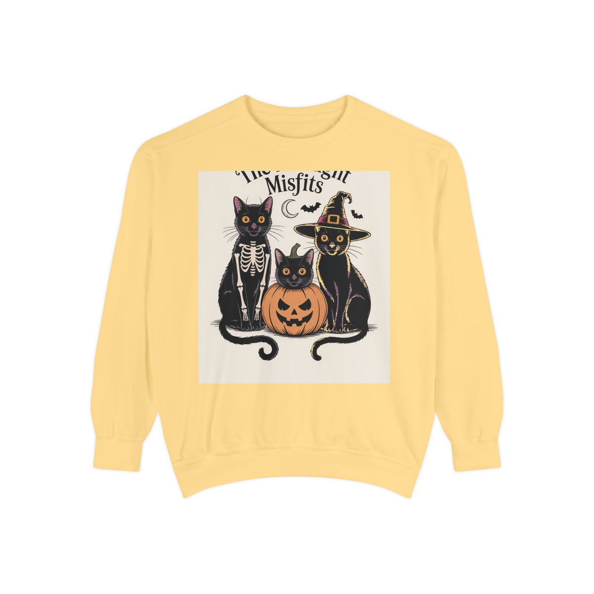 Halloween Black Cat Sweatshirt, Funny Cat Halloween Crewneck, Spooky Season Tee, The Midnight Misfits Cats Costume Shirt Gift