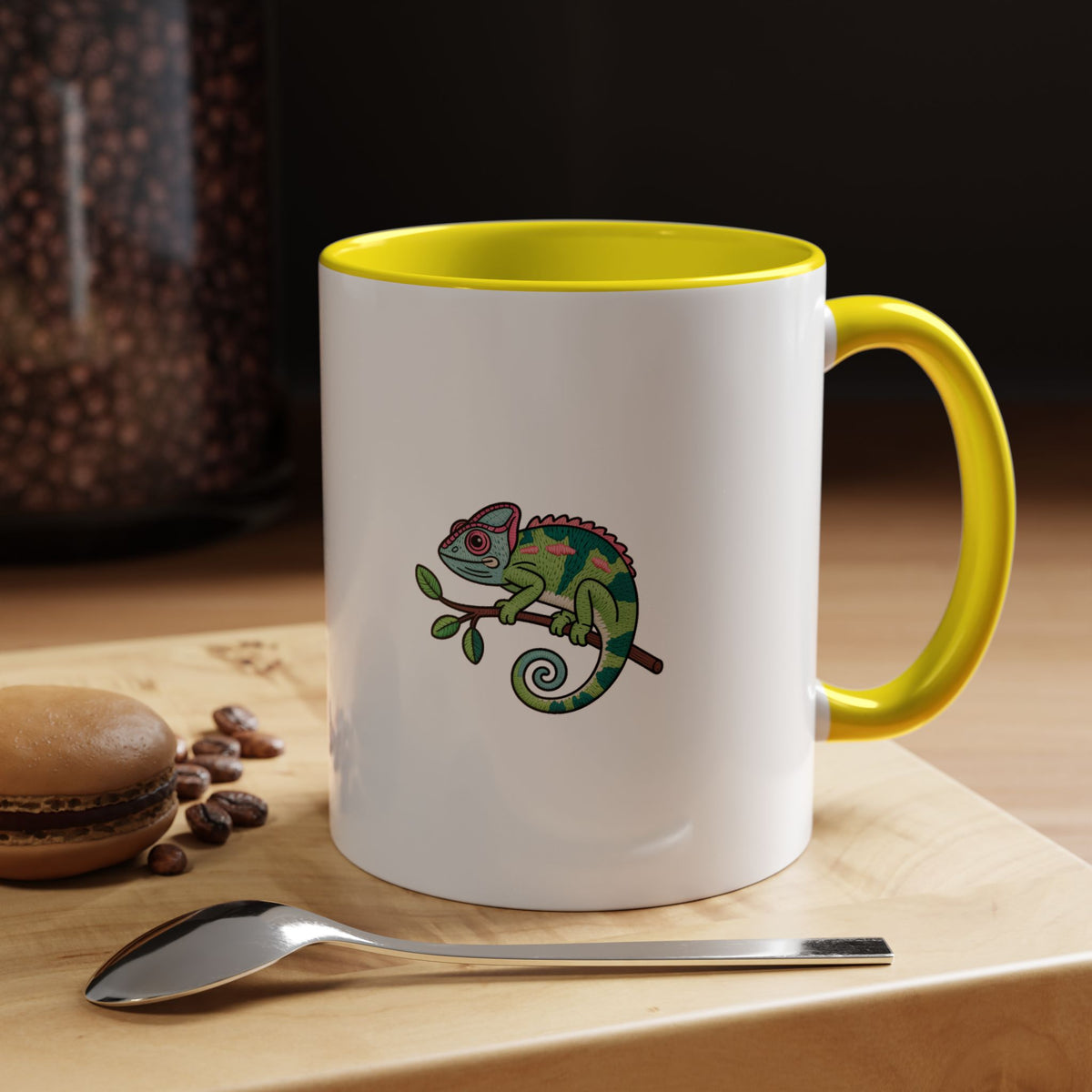 Cute Chameleon Mug, Cartoon Reptile Coffee Cup, Chameleon Lover Gift, Funny Lizard Ceramic Mug