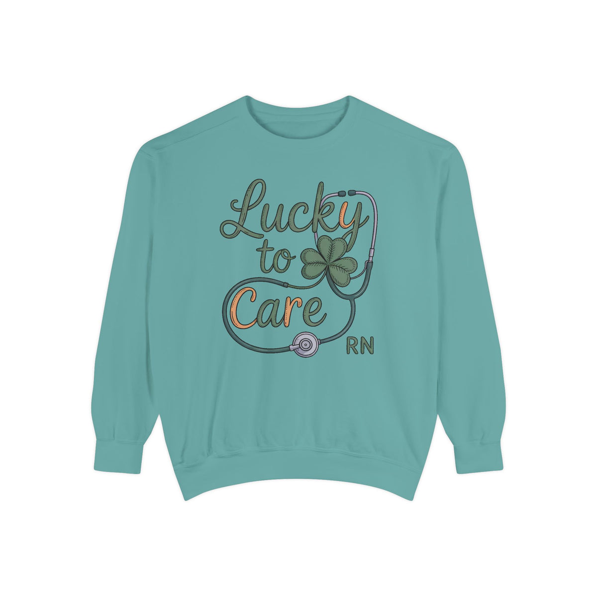 RN Nurse Sweatshirt, St Patrick's Day Gift For Nurse, Lucky To Care Crewneck, Nurse St Patricks Day Shirt, Shamrock Nurse Gift, RN Tee
