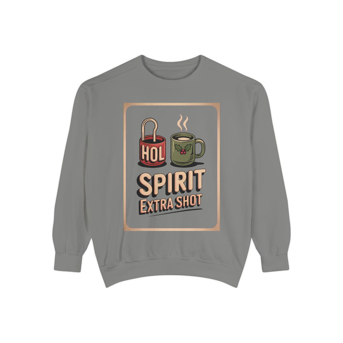 Coffee Lover Christmas Sweatshirt, Holiday Spirit Extra Shot Crewneck, Funny Christmas Coffee Gift, Retro Diner Lettering Sweatshirt, Coffe…