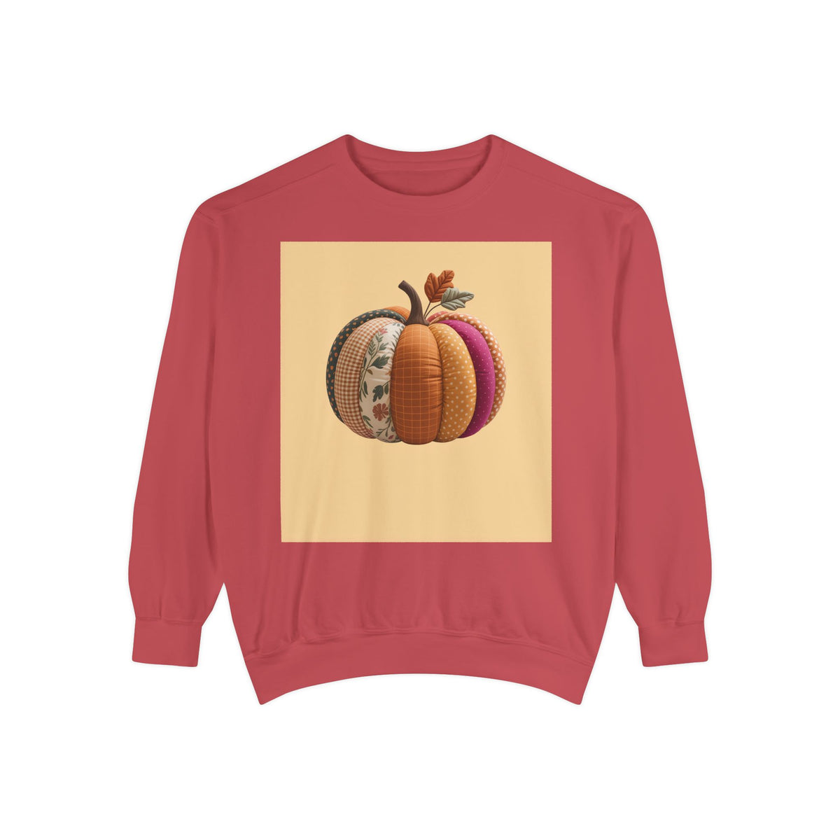 Patchwork Pumpkin Sweatshirt, Fall Quilted Pumpkin Crewneck, Halloween Shirt, Cozy Autumn Gift, Embroidered Style Pumpkin Sweater