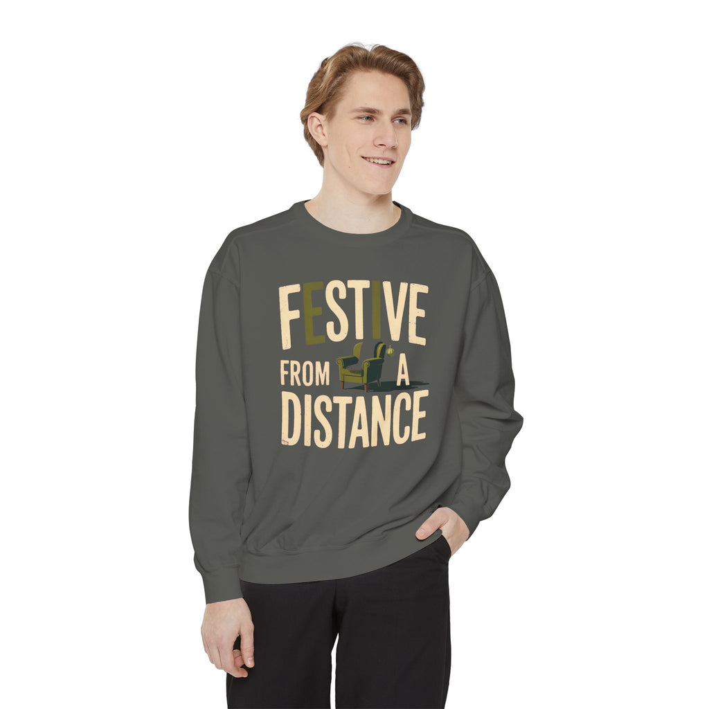Introvert Christmas Sweatshirt, Festive From A Distance, Funny Christmas Gift For Introverts, Antisocial Holiday Crewneck, Cozy Christmas T…