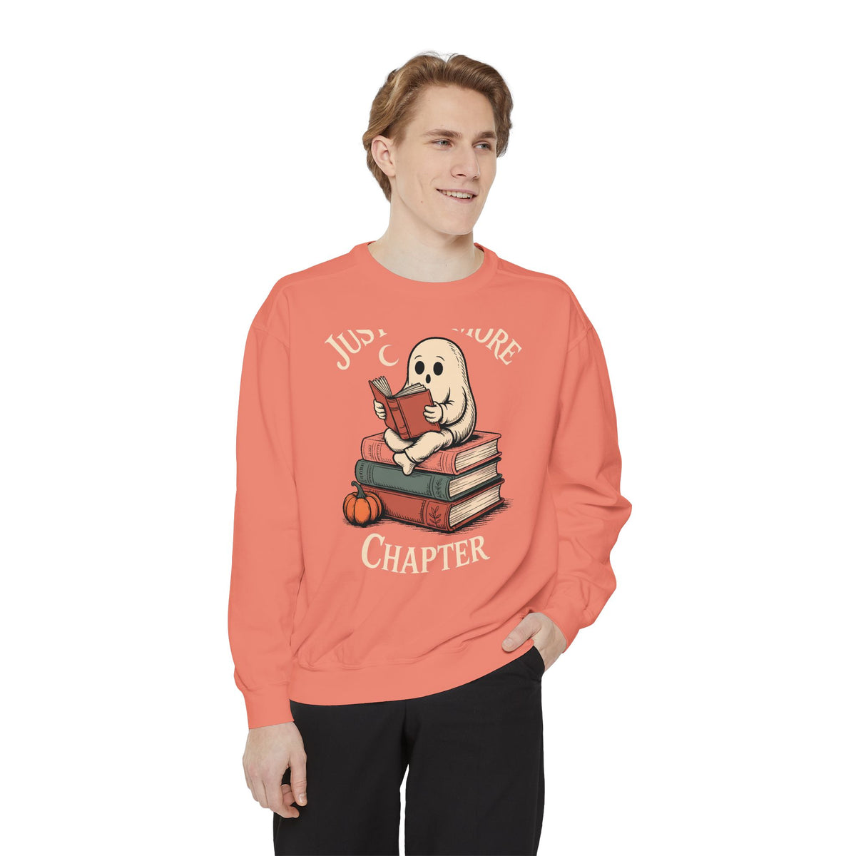Just One More Chapter Ghost Sweatshirt, Halloween Reading Crewneck, Bookish Ghost Sweatshirt, Cozy Fall Book Lover Gift