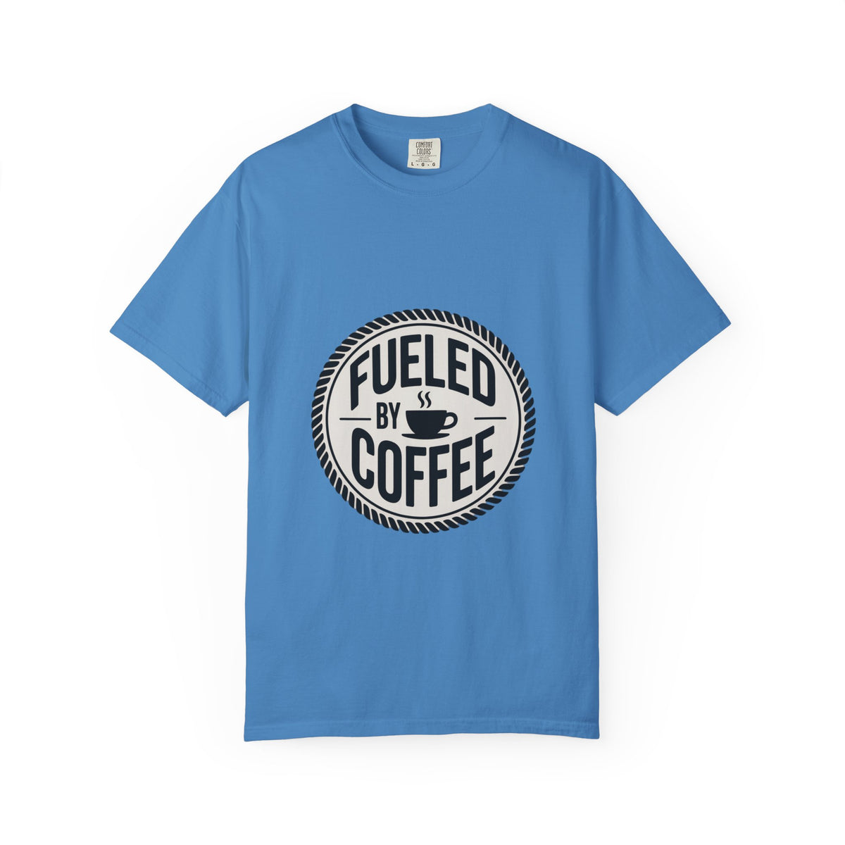 Fueled By Coffee Badge Shirt, Vintage Coffee Lover T-Shirt, Retro Coffee Stamp Logo Tee, Funny Coffee Addict Gift