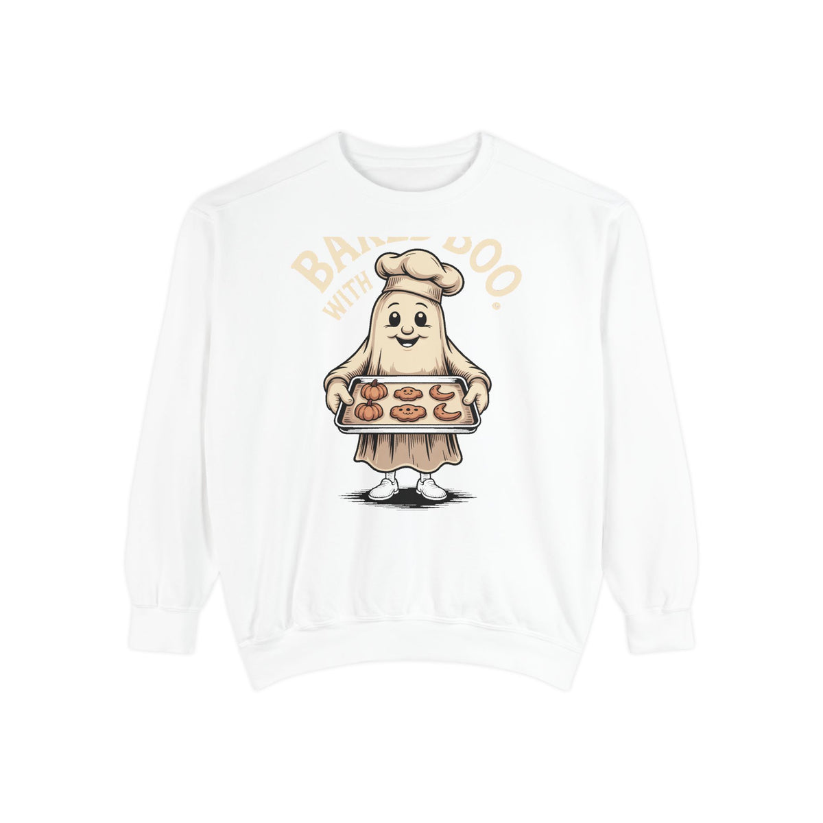Baked With Boo Ghost Sweatshirt, Halloween Baking Crewneck, Cute Ghost Cookie Shirt, Fall Bakery Gift, Spooky Season Sweatshirt