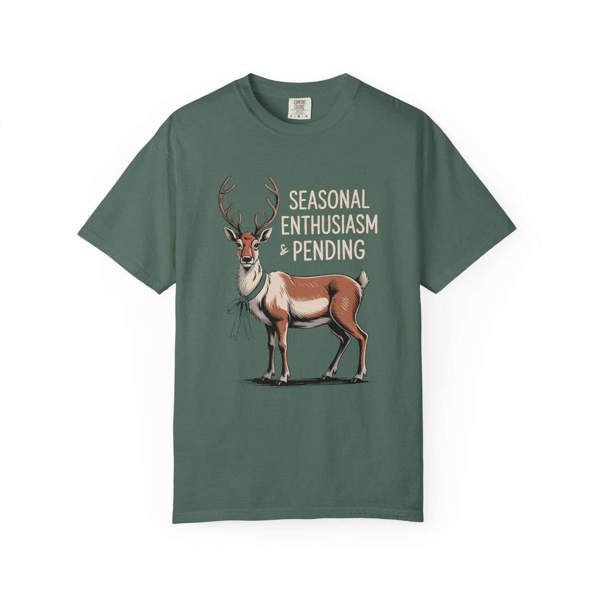 Funny Christmas Shirt for Adults, Seasonal Enthusiasm Pending Reindeer Tee, Deadpan Reindeer Christmas Gift, Sarcastic Holiday T-Shirt