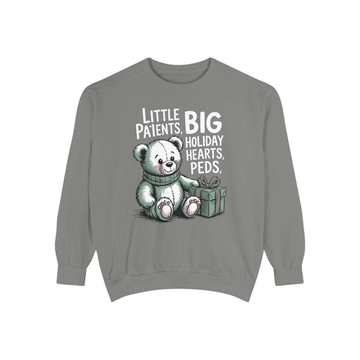 Peds Nurse Sweatshirt, Little Patients Big Holiday Hearts, Pediatric Nurse Christmas Crewneck, Christmas Gift For Peds Nurse, Nurse Crew Ho…