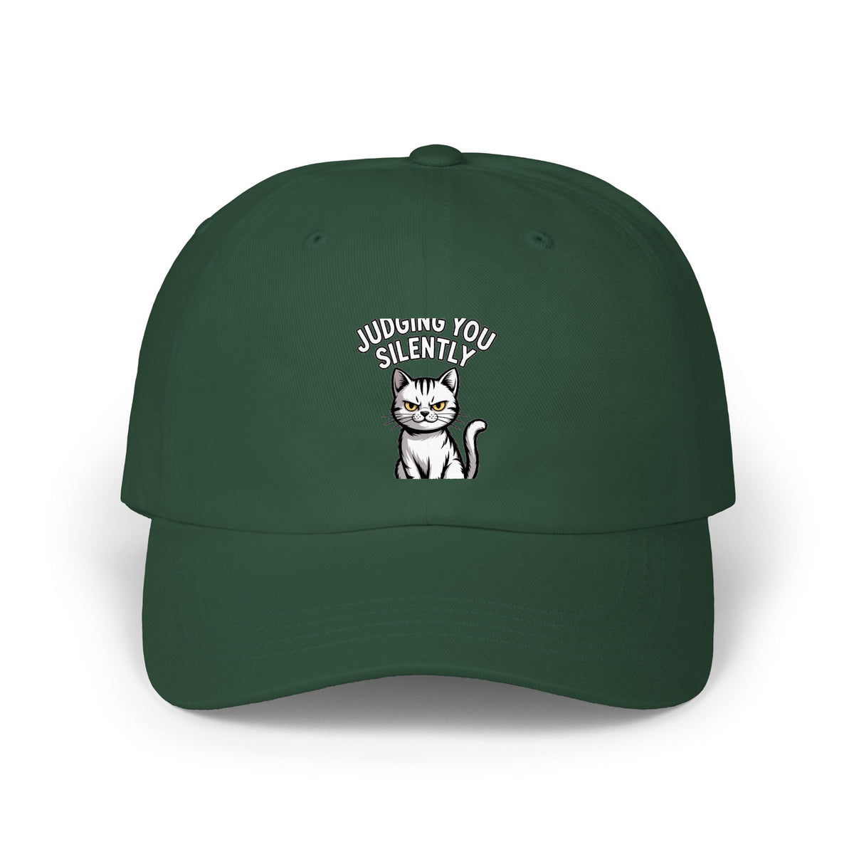 Judging You Silently Cat Dad Hat, Funny Cat Lover Cap, Sarcastic Cat Face Embroidered Hat, Cute Unimpressed Cat Baseball Cap Gift