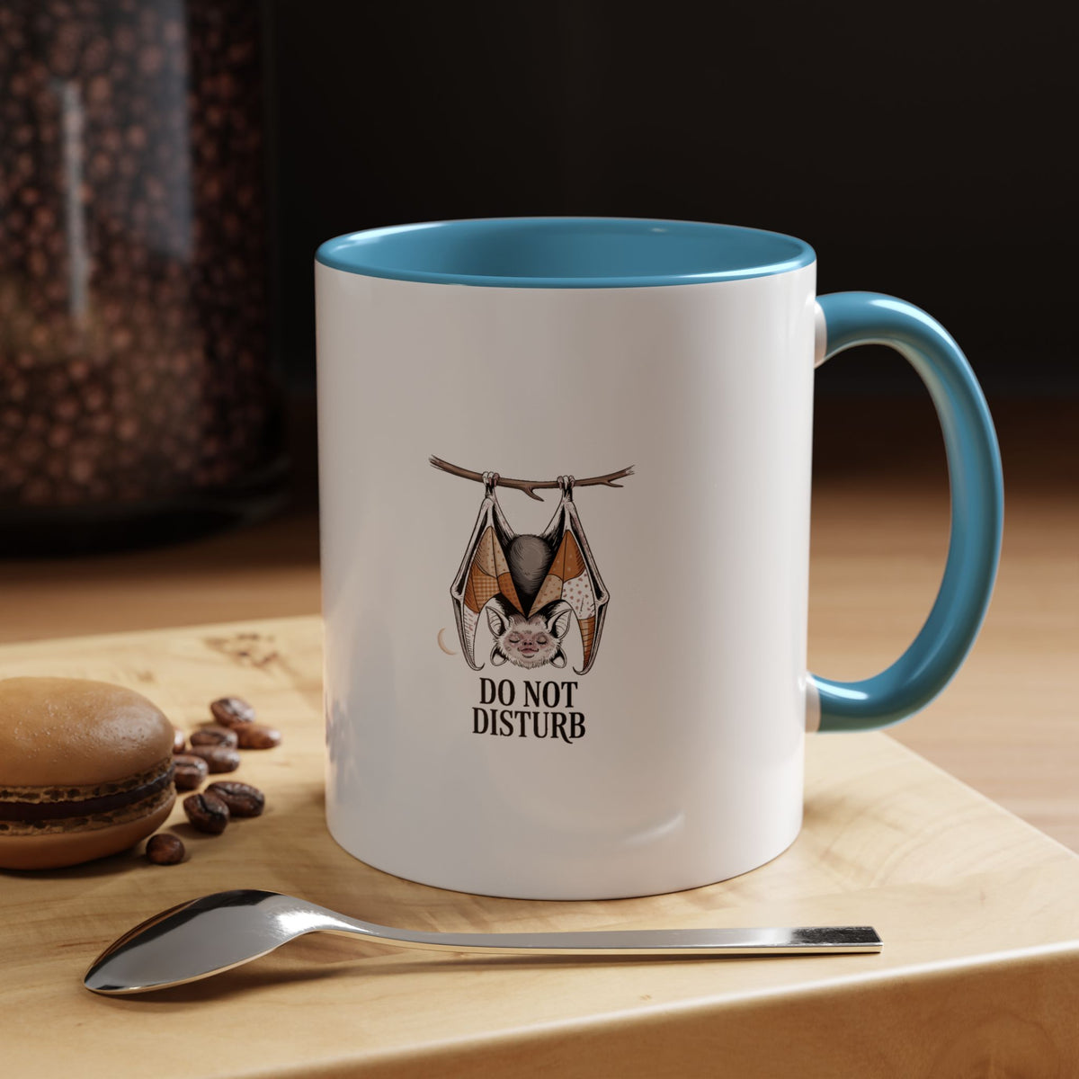 Do Not Disturb Bat Mug, Halloween Coffee Mug, Cute Sleeping Bat Ceramic Mug, Spooky Season Gift, Funny Halloween Cup