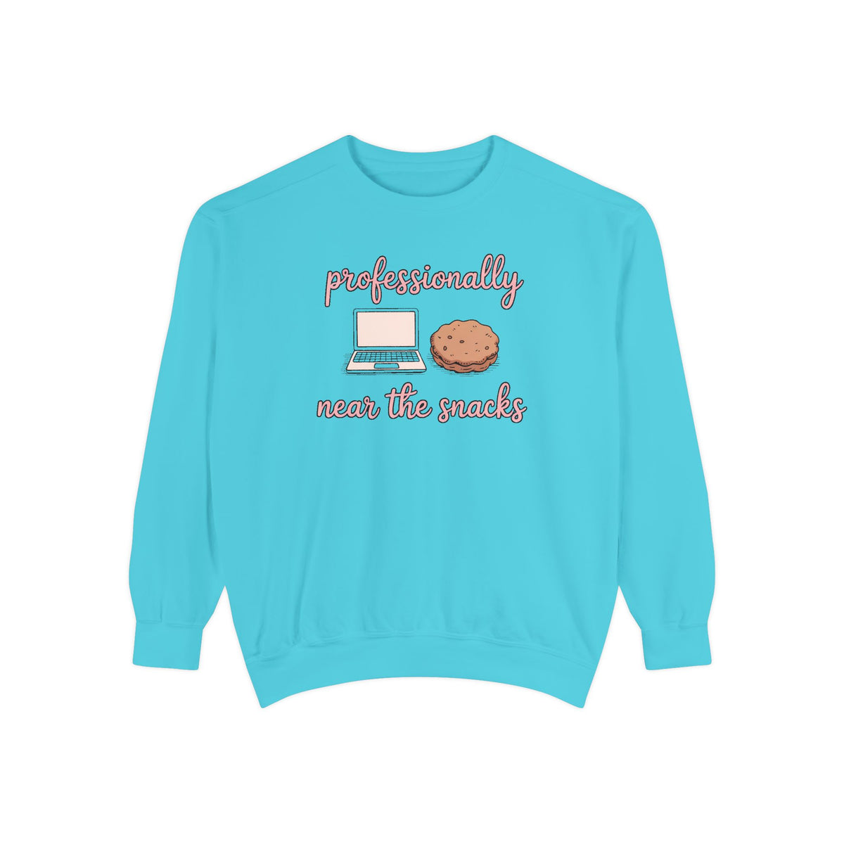 Remote Worker Sweatshirt, Professionally Near The Snacks, Funny Work From Home Gift, Sarcastic Office Crewneck, Coworker Christmas Gift, WF…