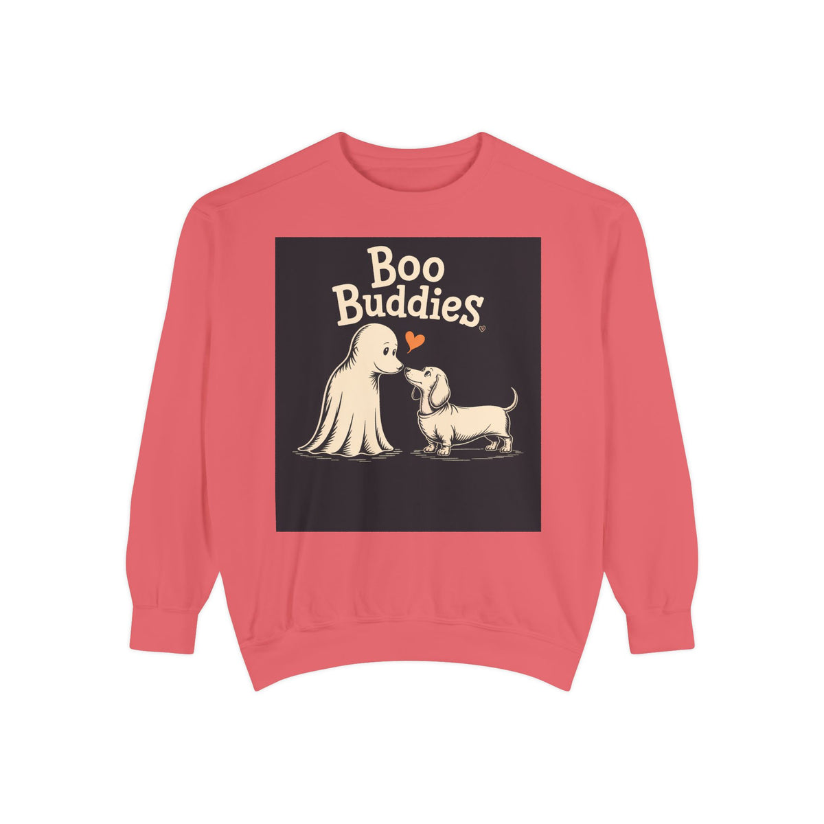 Boo Buddies Dog And Ghost Sweatshirt, Cute Dachshund Halloween Crewneck, Funny Ghost Dog Lover Halloween Gift
