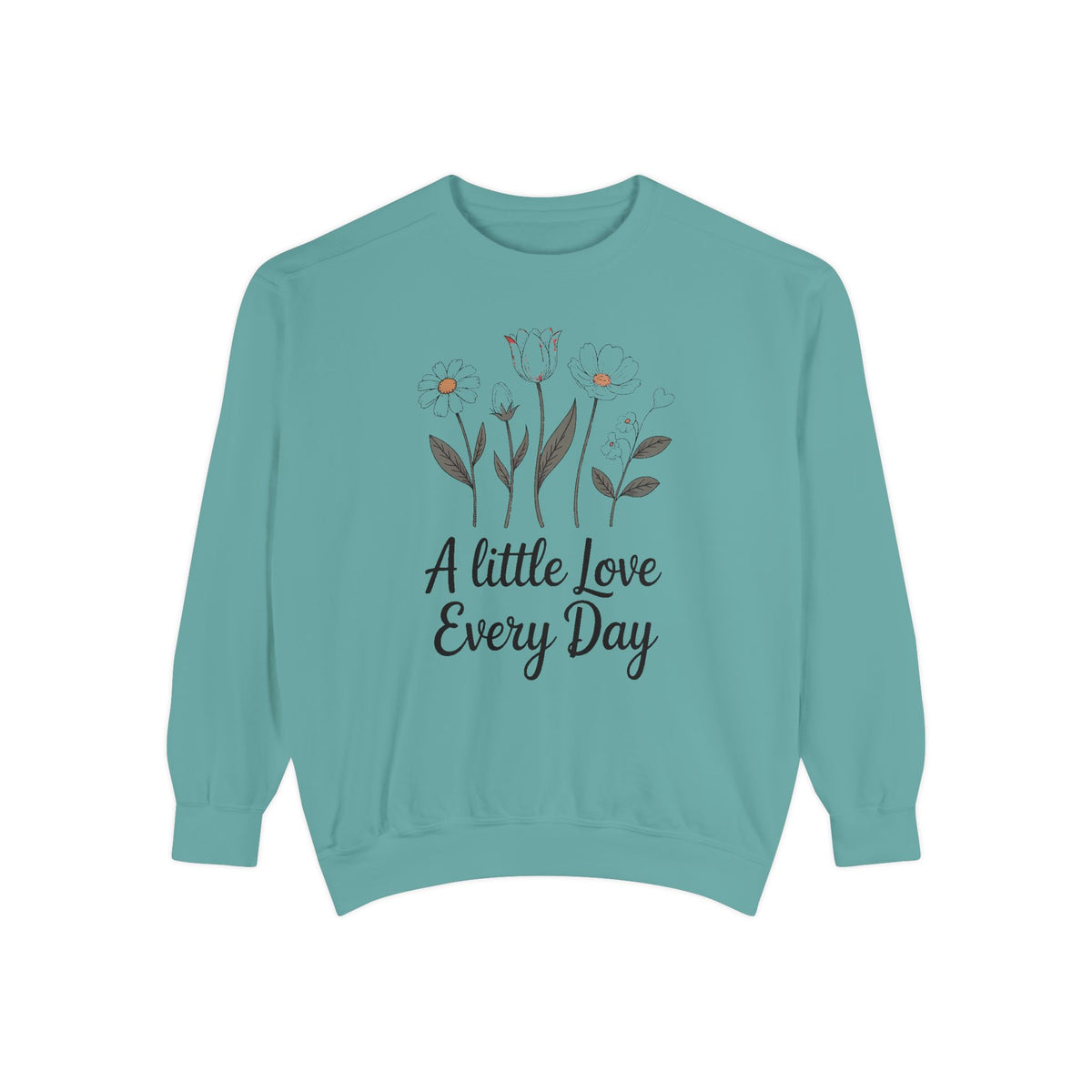 Mom Valentine's Sweatshirt, A Little Love Every Day, Floral Valentine Gift For Sister Friend, Embroidered Crewneck Sweatshirt