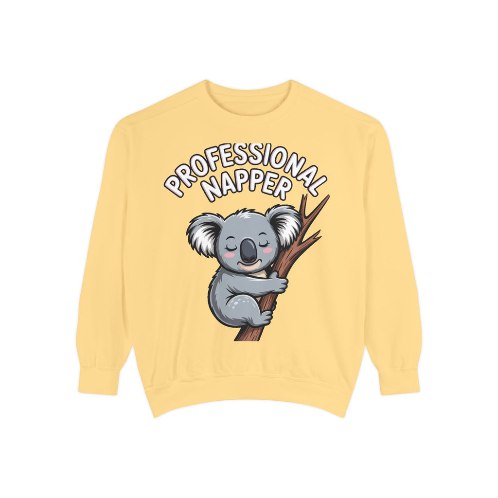 Professional Napper Koala Sweatshirt, Funny Koala Crewneck, Cute Nap Lover Gift, Cozy Animal Sweatshirt for Sleepy Souls