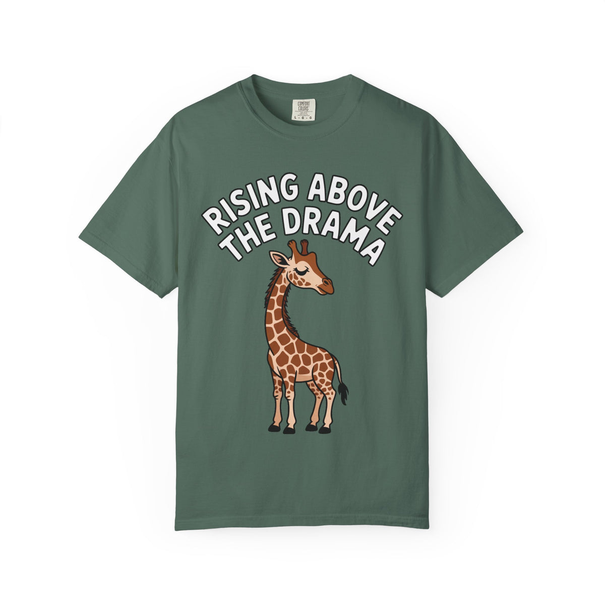 Giraffe Rising Above The Drama T-Shirt, Funny Sassy Giraffe Tee, Cute Cartoon Animal Shirt, Unisex Graphic Tee Gift