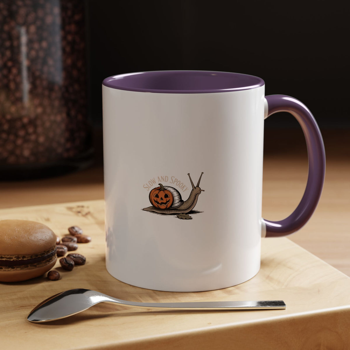 Slow And Spooky Snail Mug, Halloween Pumpkin Snail Coffee Cup, Vintage Naturalist Halloween Gift, Cute Spooky Season Mug