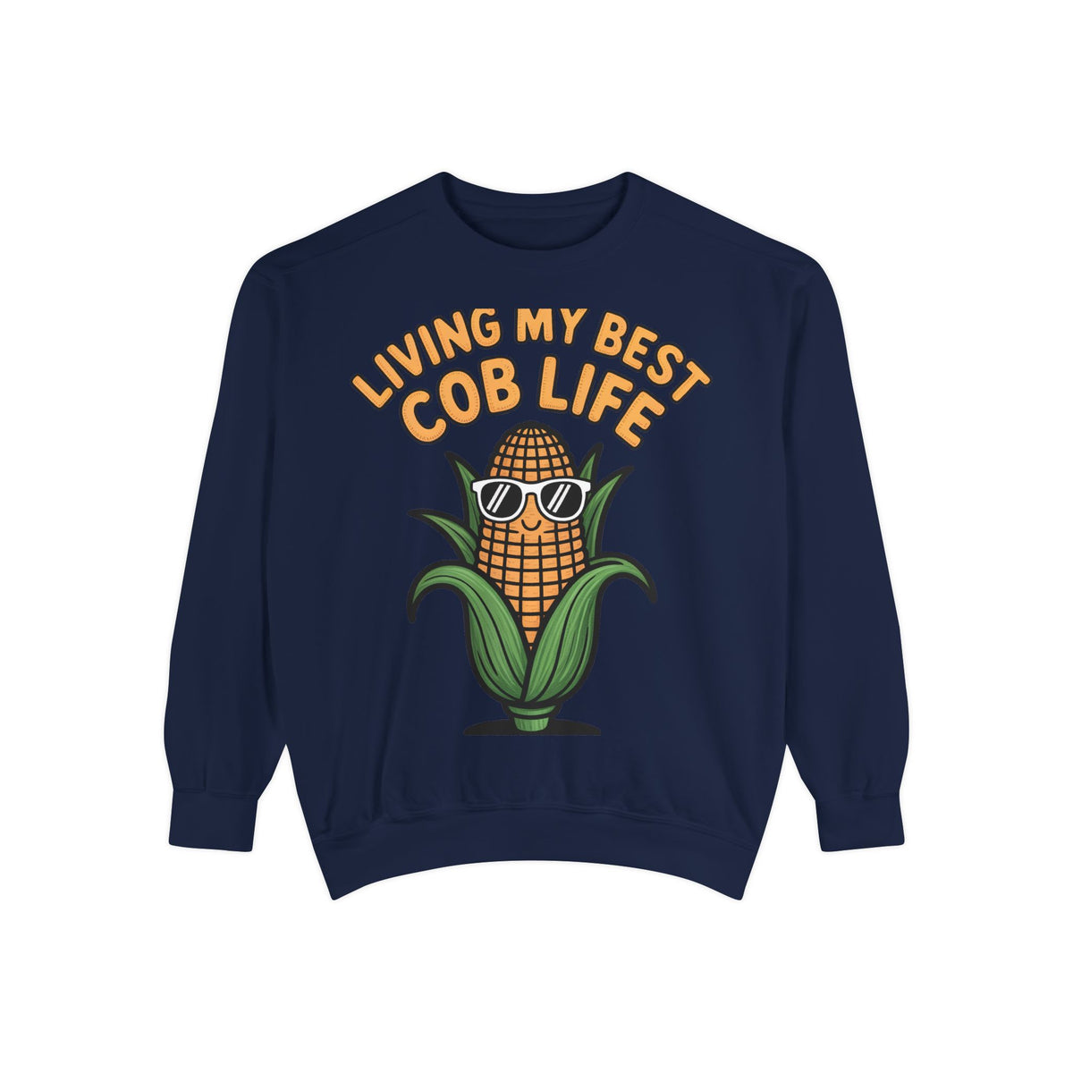 Best Cob Life Corn Sweatshirt, Funny Corn Sunglasses Crewneck, Cute Vegetable Pun Shirt, Garden Lover Gift, Embroidered Patch Style