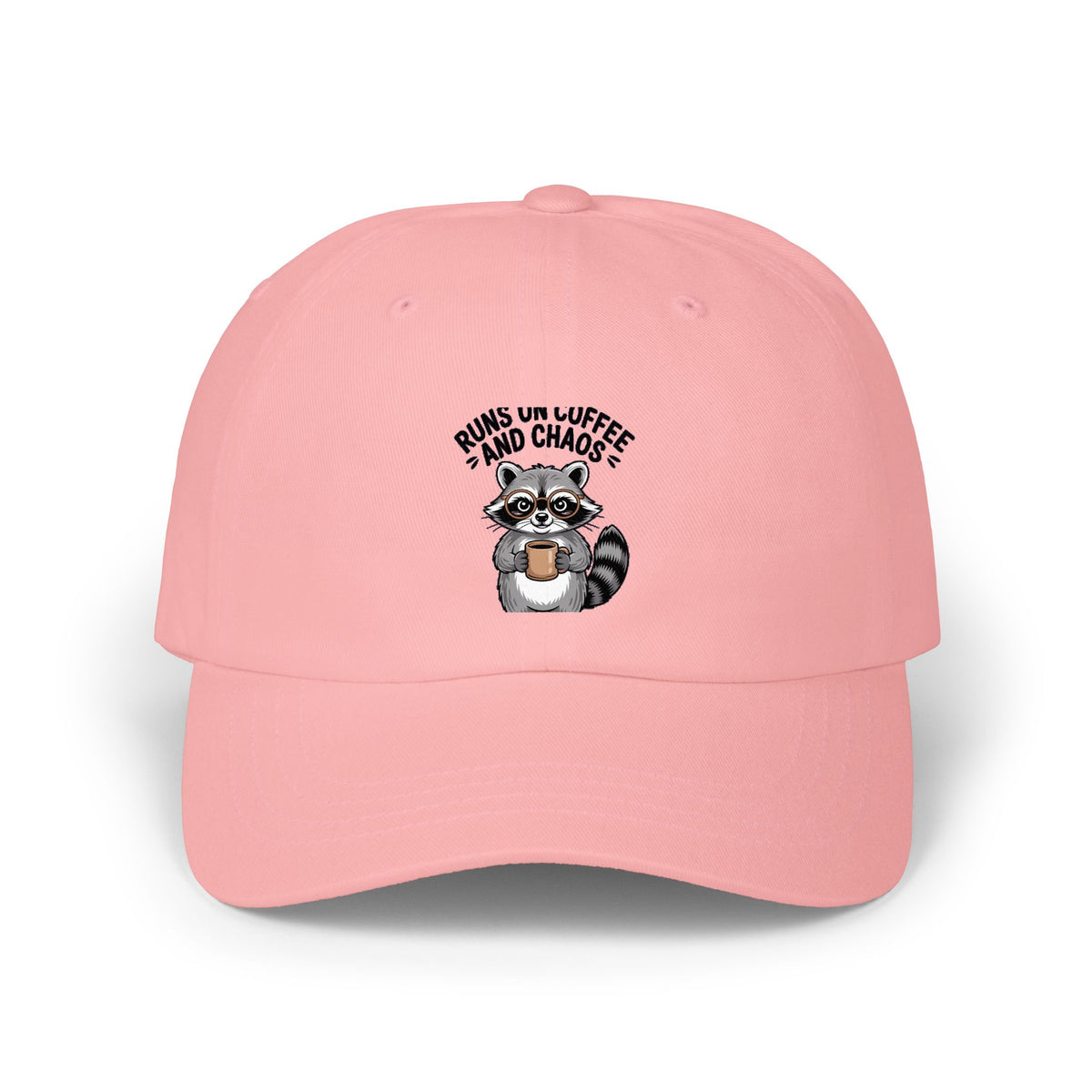 Nurse Raccoon Energy Dad Hat, Funny Coffee Lover Cap, Runs on Coffee and Chaos Embroidered Hat, Nurse Gift Cap, Raccoon Lover Gift