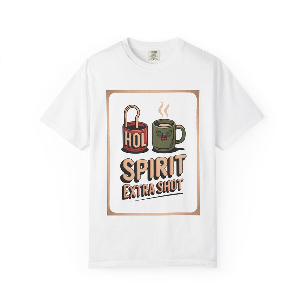 Coffee Lover Christmas Shirt, Holiday Spirit Extra Shot Tee, Funny Christmas Coffee Gift, Retro Diner Coffee Shirt, Coffee Addict Holiday T…