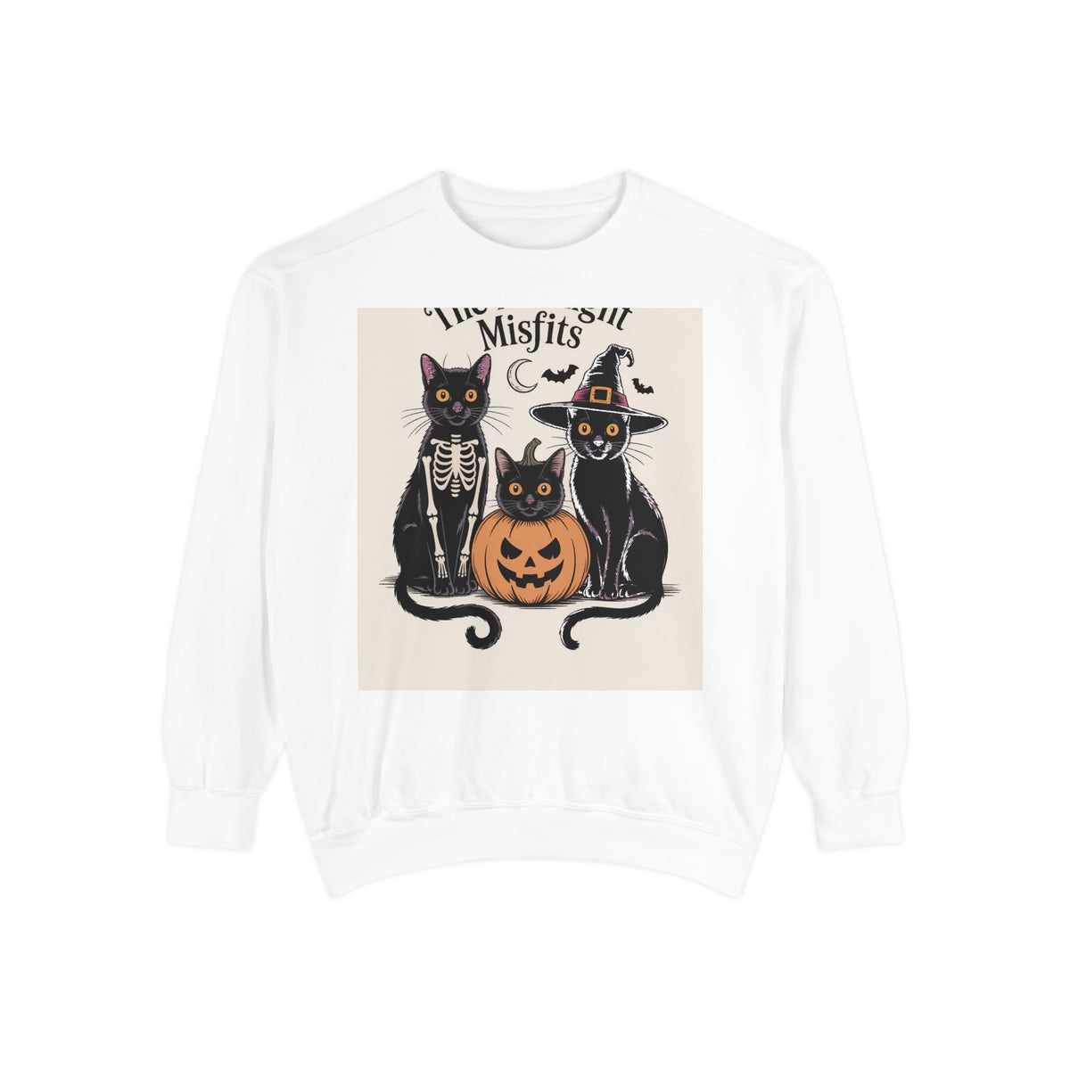 Halloween Black Cat Sweatshirt, Funny Cat Halloween Crewneck, Spooky Season Tee, The Midnight Misfits Cats Costume Shirt Gift