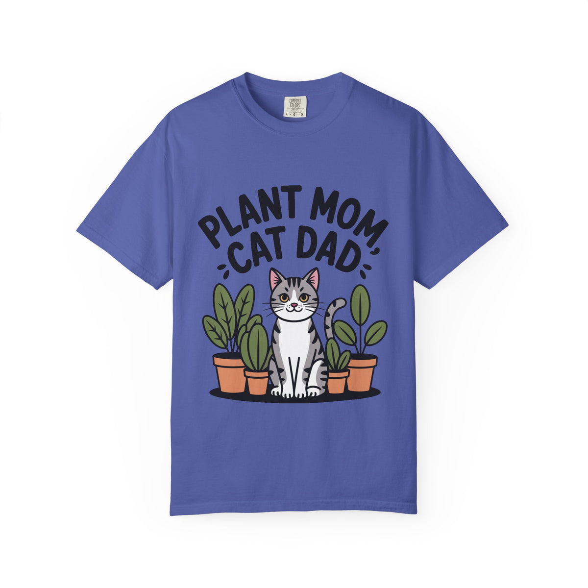 Plant Mom Cat Dad Shirt, Funny Cat Plant Lover T-Shirt, Cute Cat Knocking Over Plants Tee, Gift for Cat Owners
