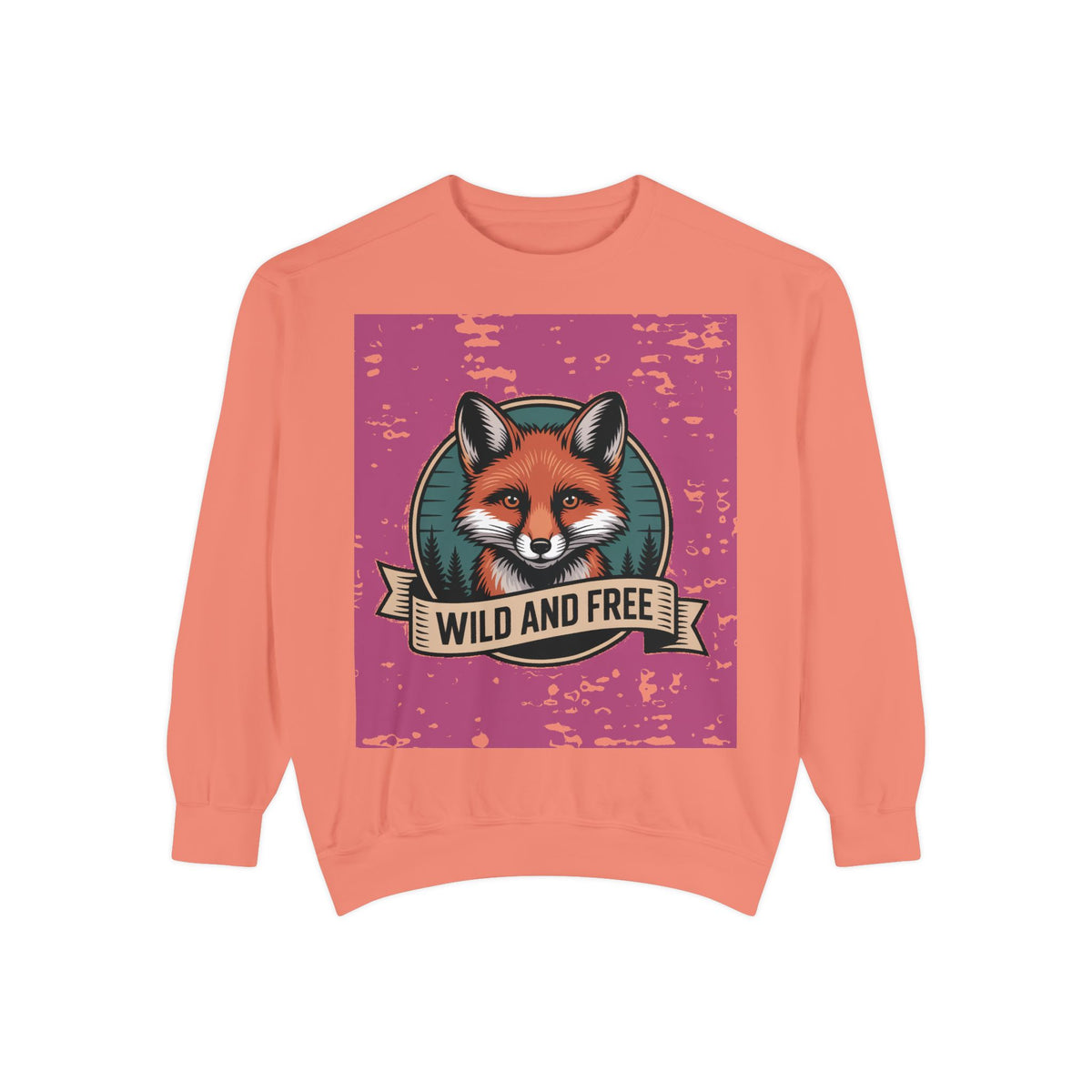 Retro Fox Badge Sweatshirt, Vintage Wildlife Crewneck, Wild and Free Outdoor Sweatshirt, Fox Lover Gift