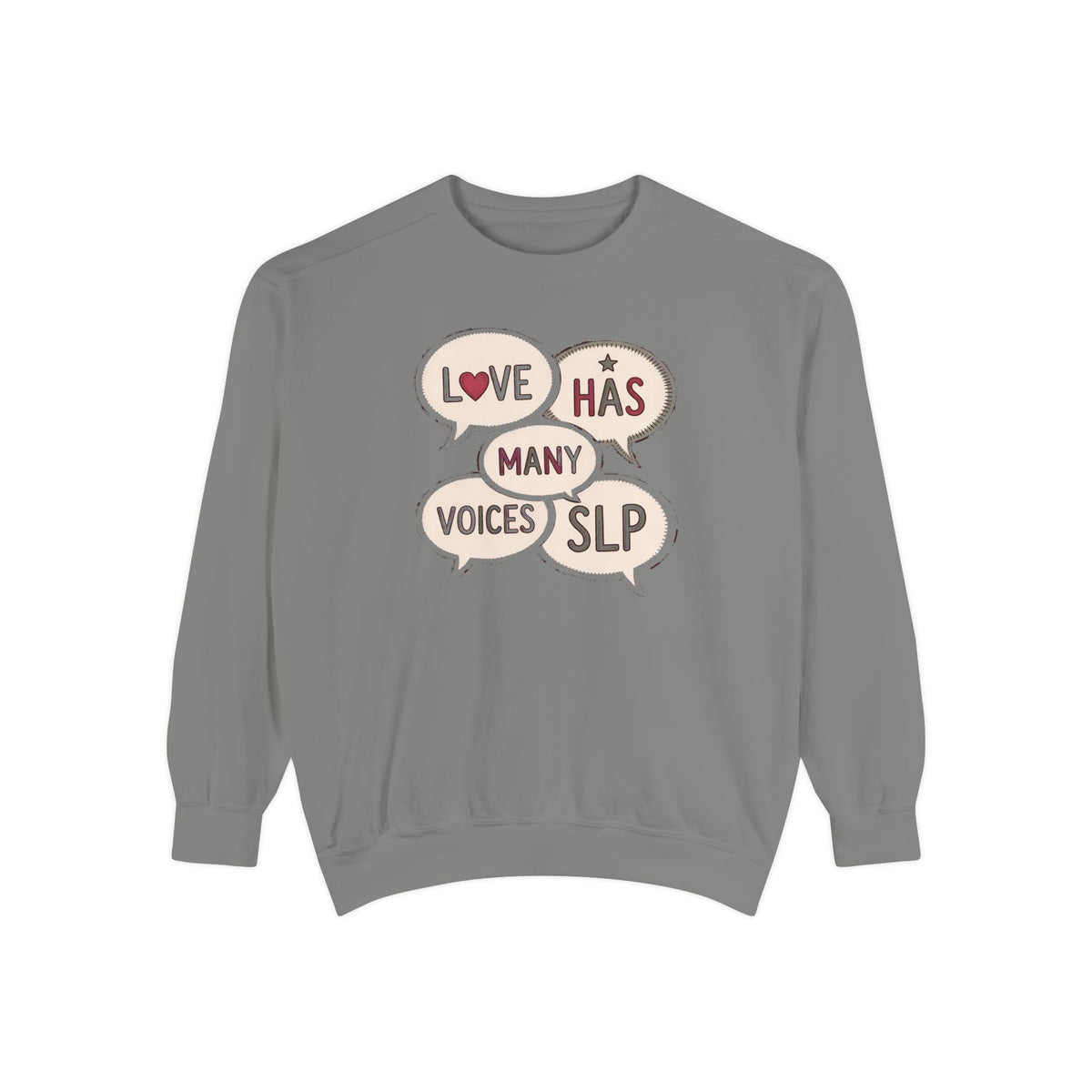 SLP Sweatshirt, Valentine's Day Gift For Speech Language Pathologist, Love Has Many Voices Crewneck, Speech Therapist Valentine Gift, SLP A…