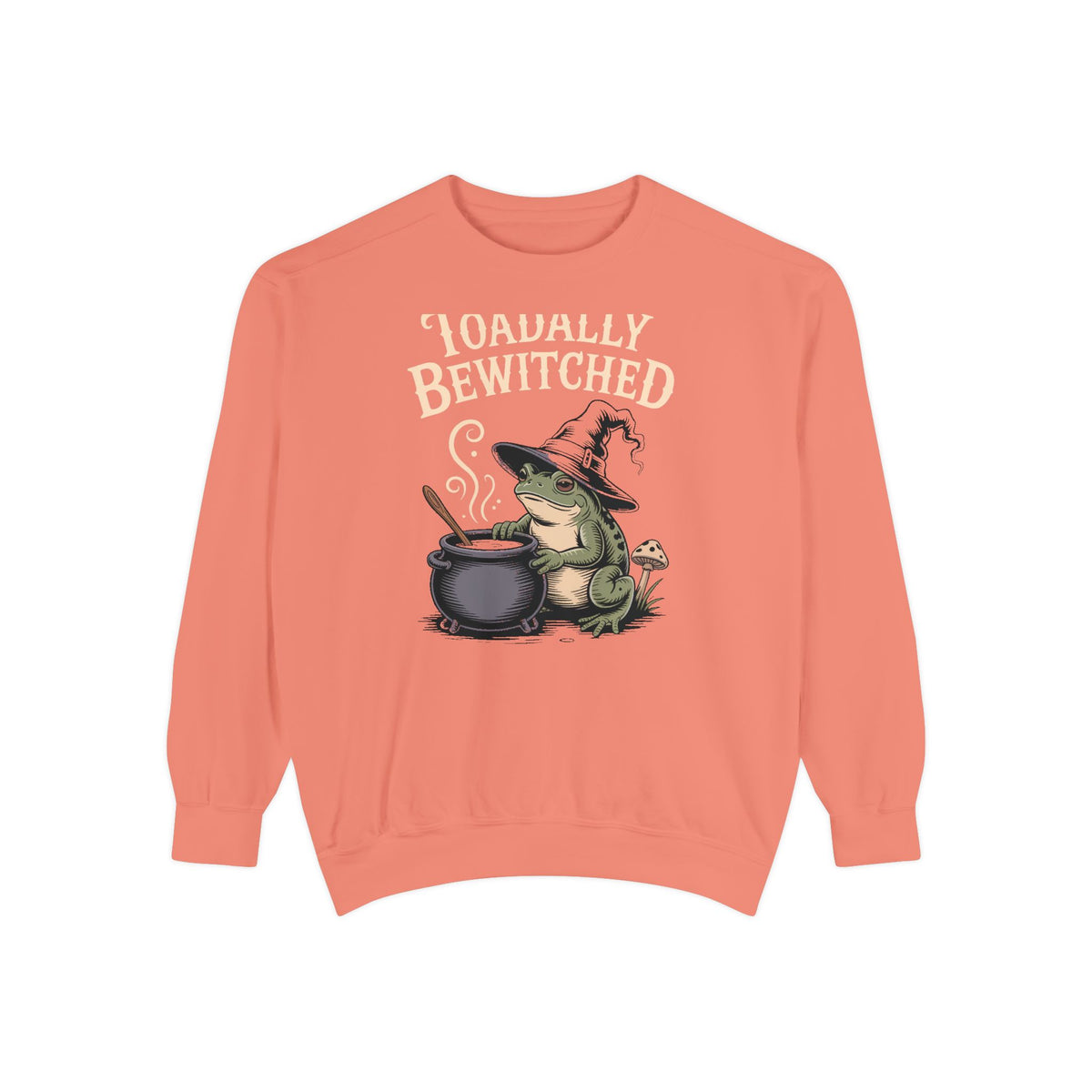 Toadally Bewitched Sweatshirt, Funny Witch Toad Halloween Crewneck, Vintage Storybook Frog Witch Gift, Spooky Season Sweatshirt