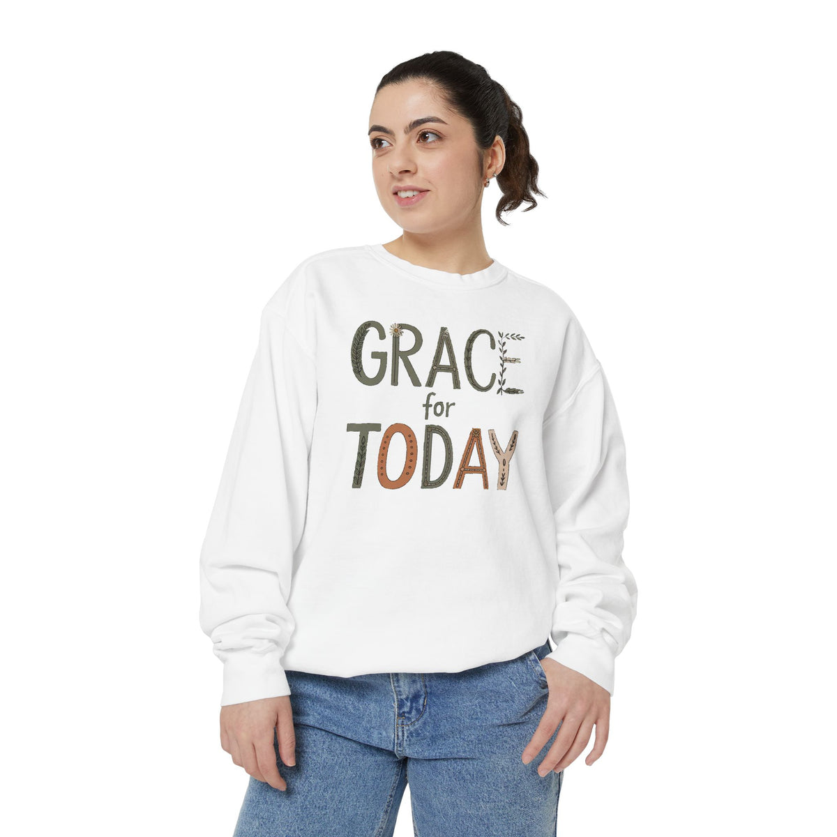 Christian Gift For Women, Grace For Today Sweatshirt, Faith Based Crewneck, Religious Sweatshirt Gift, Christian Woman Gift, Inspirational…