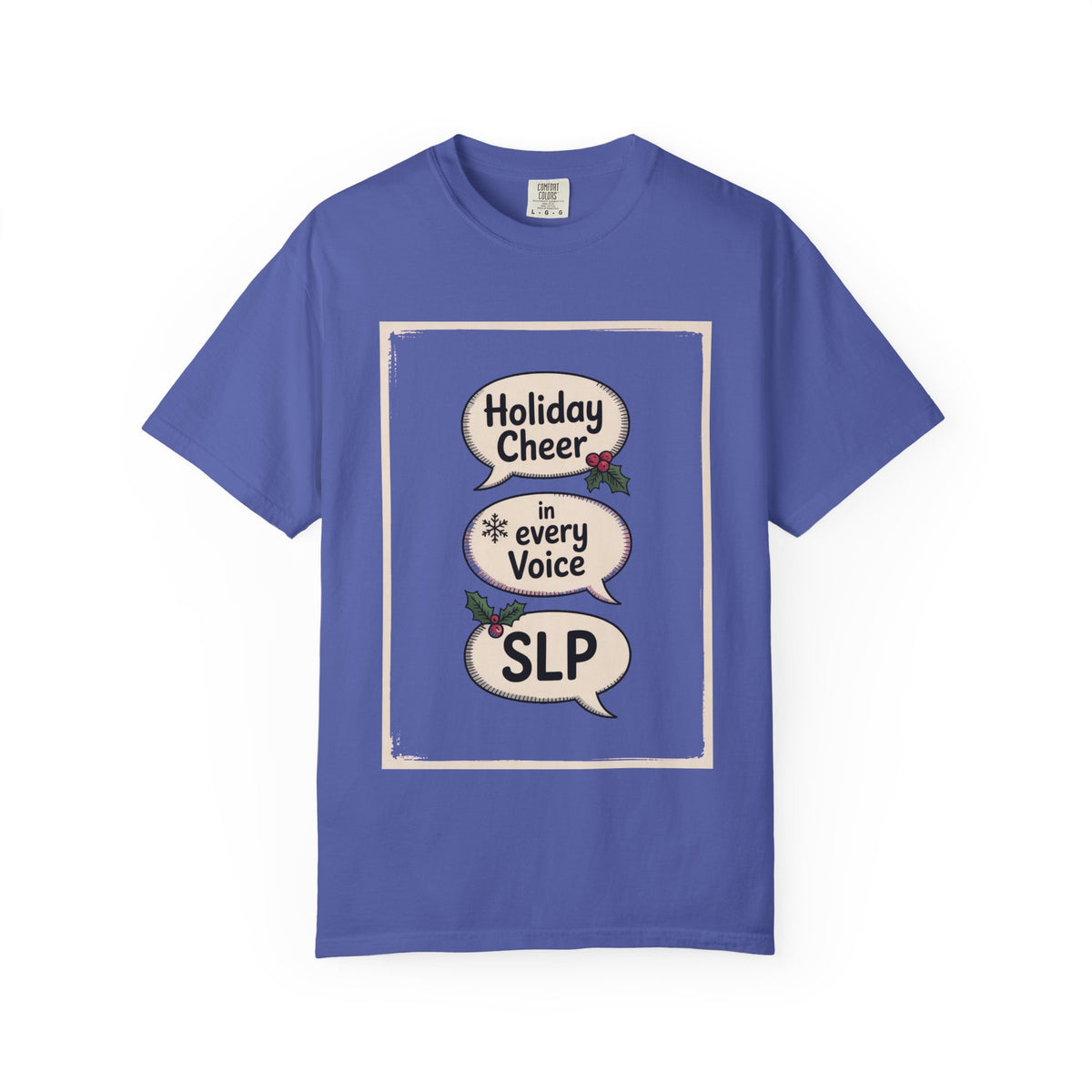 SLP Christmas Shirt, Holiday Cheer In Every Voice, Speech Language Pathologist Christmas Crew Tee, SLP Gift, Christmas Profession Shirt