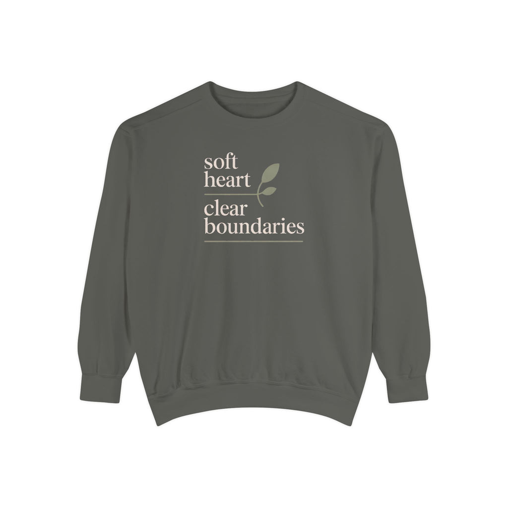 Soft Heart Clear Boundaries Sweatshirt, Gift For Women, Faith Sweatshirt, Positive Message Crewneck, Self Love Gift, Boundaries Matter Tee