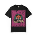 Retro Fox Badge T-Shirt, Vintage Wildlife Patch Tee, Wild and Free Graphic Shirt, Outdoor Nature Lover Gift, Unisex Garment Dyed